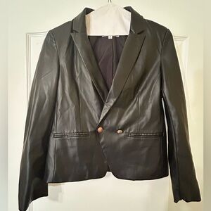 STEVE MADDEN | Black Leather Blazer, NWOT | Excellent condition- Medium